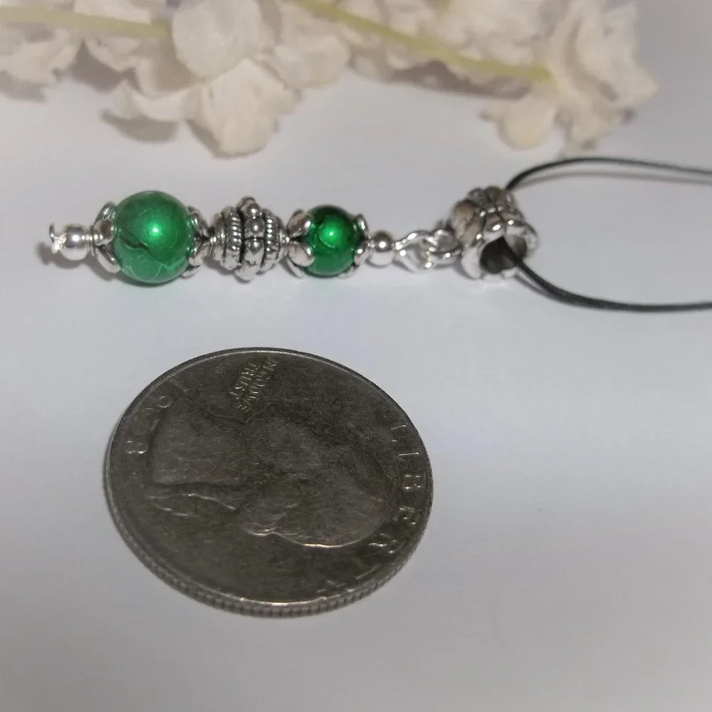 Necklace, Beaded Necklace, Emerald Green Necklace, Blue Necklace, Necklace, A096